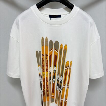  Louis Vuitton Men's Embellished Short-Sleeved Cotton Crewneck #4122 - Image 3