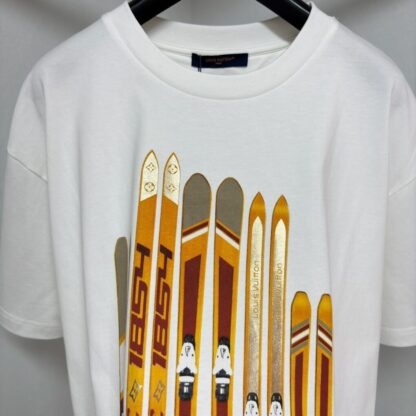  Louis Vuitton Men's Embellished Short-Sleeved Cotton Crewneck #4122 - Image 4