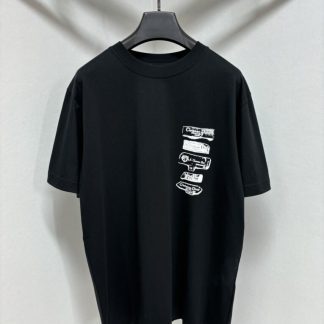 Replica Dior Men's Archives Labels T-Shirt Relaxed Fit Black #4073
