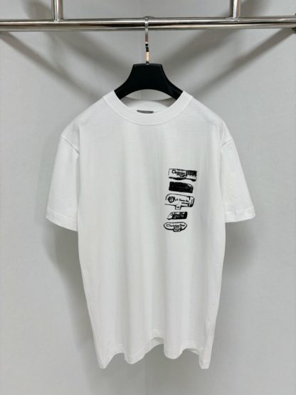 Replica Dior Men's Archives Labels T-Shirt Relaxed Fit White #4074