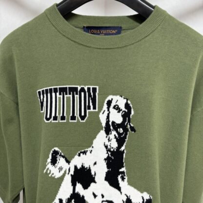  Louis Vuitton Men's Short-Sleeved Cotton Crewneck #4123 - Image 2