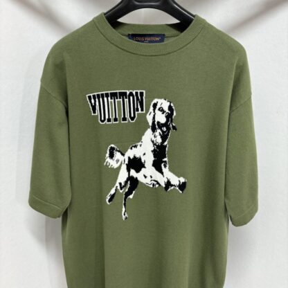  Louis Vuitton Men's Short-Sleeved Cotton Crewneck #4123 - Image 3