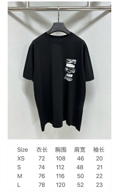  Dior Men's Archives Labels T-Shirt Relaxed Fit Black #4073 - Image 9