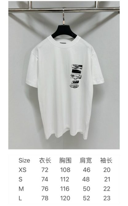  Dior Men's Archives Labels T-Shirt Relaxed Fit White #4074 - Image 3