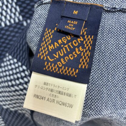  Louis Vuitton Men's Damier Short-Sleeved Crewneck With LV Crystal Patch T-Shirt #4114 - Image 2