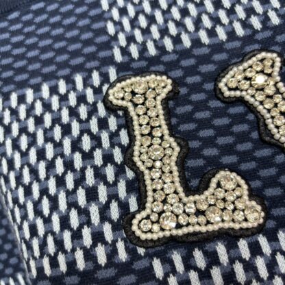  Louis Vuitton Men's Damier Short-Sleeved Crewneck With LV Crystal Patch T-Shirt #4114 - Image 3