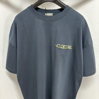  DIOR AND LEWIS HAMILTON T-Shirt Oversized Fit Blue #4076 - Image 4