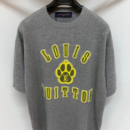  Louis Vuitton Men's Embellished Short-Sleeved Cotton Crewneck #4121 - Image 6