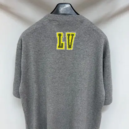  Louis Vuitton Men's Embellished Short-Sleeved Cotton Crewneck #4121 - Image 4