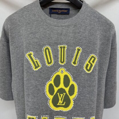  Louis Vuitton Men's Embellished Short-Sleeved Cotton Crewneck #4121 - Image 5