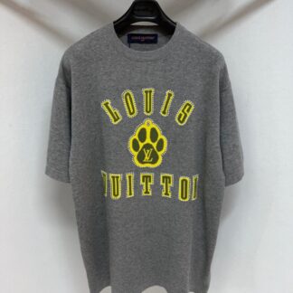 Replica Louis Vuitton Men's Embellished Short-Sleeved Cotton Crewneck #4121