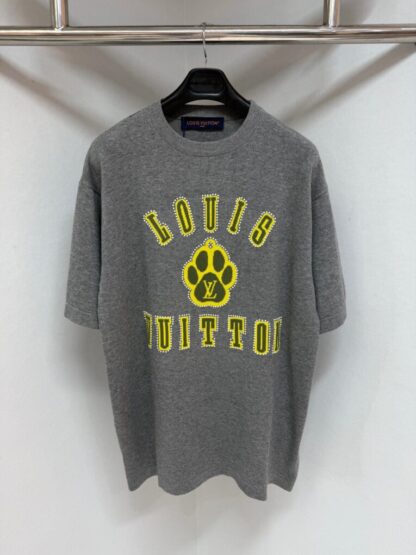 Replica Louis Vuitton Men's Embellished Short-Sleeved Cotton Crewneck #4121