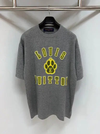Replica Louis Vuitton Men's Embellished Short-Sleeved Cotton Crewneck #4121