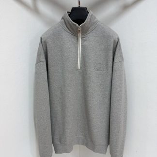 Replica Dior Men's CD Icon Half-Zip Sweatshirt Grey #4003