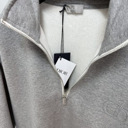  Dior Men's CD Icon Half-Zip Sweatshirt Grey #4003 - Image 7