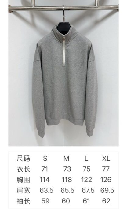  Dior Men's CD Icon Half-Zip Sweatshirt Grey #4003 - Image 9