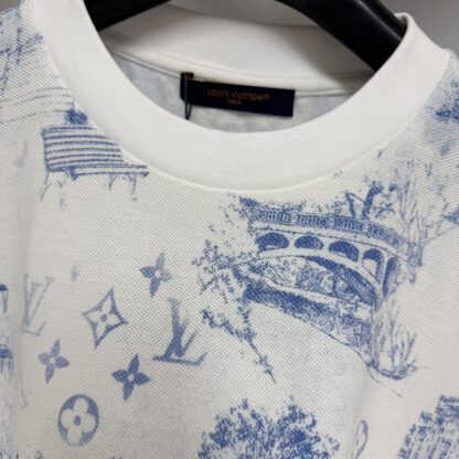  Louis Vuitton Men's Printed Cotton Pique T-Shirt #4113 - Image 5