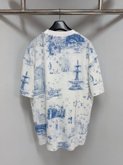  Louis Vuitton Men's Printed Cotton Pique T-Shirt #4113 - Image 2