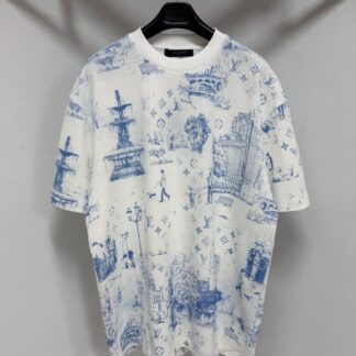 Replica Louis Vuitton Men's Printed Cotton Pique T-Shirt #4113