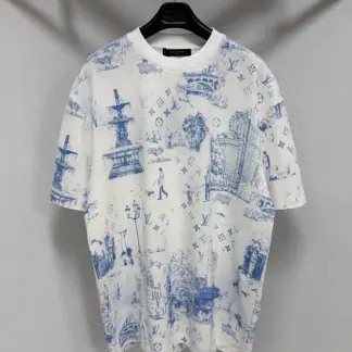 Replica Louis Vuitton Men's Printed Cotton Pique T-Shirt #4113