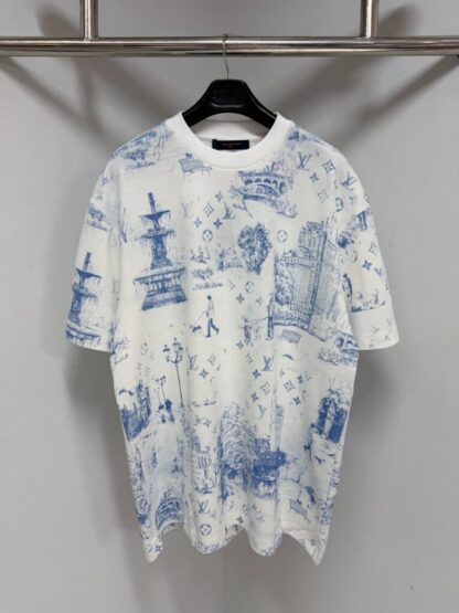 Replica Louis Vuitton Men's Printed Cotton Pique T-Shirt #4113