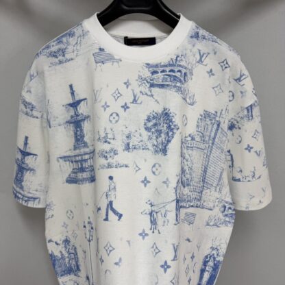  Louis Vuitton Men's Printed Cotton Pique T-Shirt #4113 - Image 4