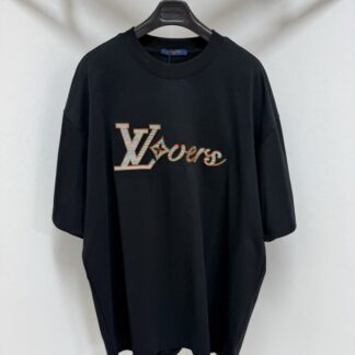 Replica Louis Vuitton Men's LV Vers Embellished Short-Sleeved T-Shirt #4124