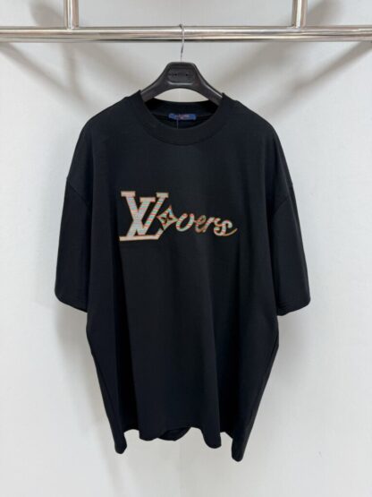 Replica Louis Vuitton Men's LV Vers Embellished Short-Sleeved T-Shirt #4124