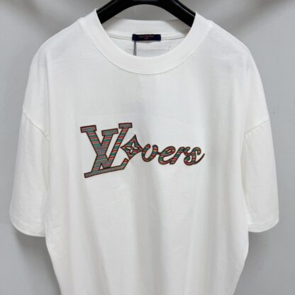  Louis Vuitton Men's LV Vers Embellished Short-Sleeved T-Shirt White #4125 - Image 7