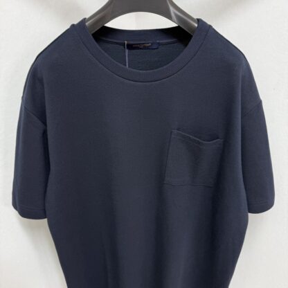  Louis Vuitton Men's Pique Cotton T-Shirt Blueberry #4116 - Image 5