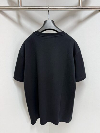  Louis Vuitton Men's Pique Cotton T-Shirt Black #4117 - Image 3