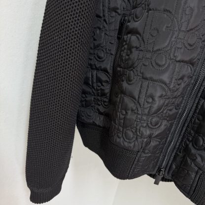  Dior Oblique Hooded Blouson Jacket Black Cotton-Blend Knit #4002 - Image 5