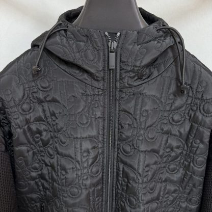  Dior Oblique Hooded Blouson Jacket Black Cotton-Blend Knit #4002 - Image 7