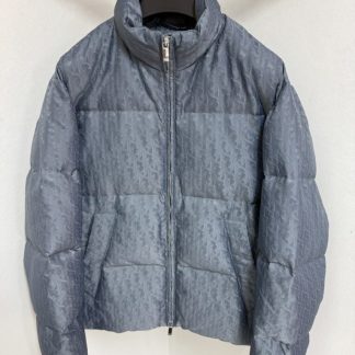 Replica Dior Men's Oblique Puffer Jacket Blue Technical Jacquard 2025 #3999