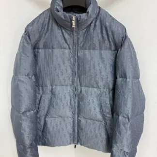 Replica Dior Men's Oblique Puffer Jacket Blue Technical Jacquard 2025 #3999