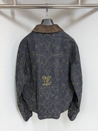  Louis Vuitton Embroidered Denim Workwear Jacket 1AFXHD For Men #4006 - Image 9