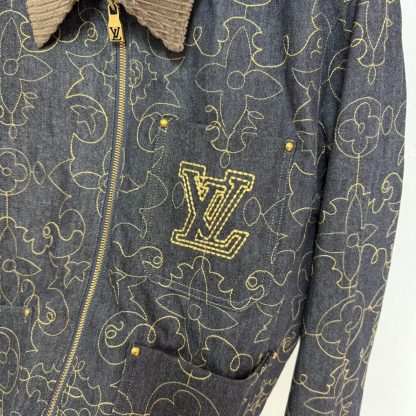  Louis Vuitton Embroidered Denim Workwear Jacket 1AFXHD For Men #4006 - Image 7