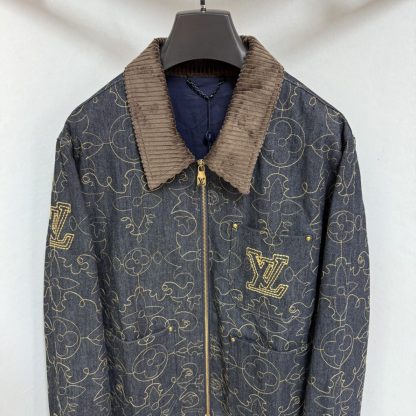  Louis Vuitton Embroidered Denim Workwear Jacket 1AFXHD For Men #4006 - Image 6
