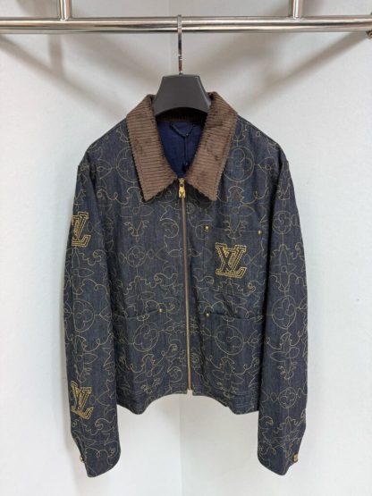  Louis Vuitton Embroidered Denim Workwear Jacket 1AFXHD For Men #4006 - Image 2