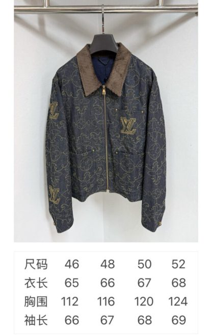  Louis Vuitton Embroidered Denim Workwear Jacket 1AFXHD For Men #4006 - Image 10