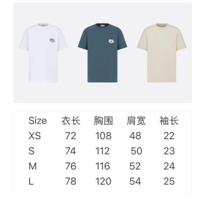  Dior Men's Charm T-Shirt Relaxed Fit Blue #4070 - Image 9