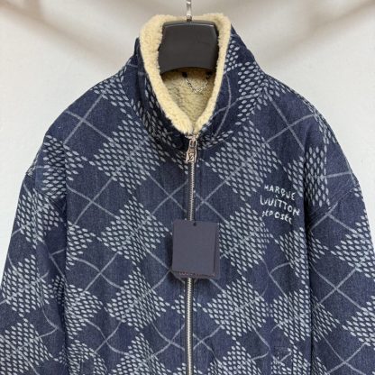  Louis Vuitton Men's Denim Fleece Blouson 1AGINP #4061 - Image 8