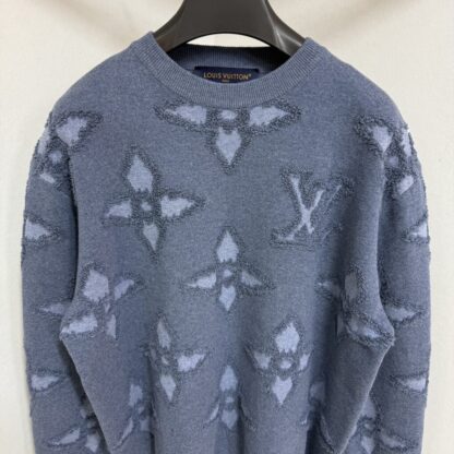  Louis Vuitton Men's Textured Cotton Crewneck Sweatshirt #4127 - Image 3