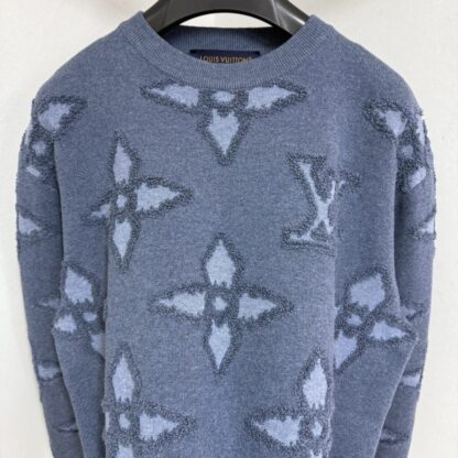  Louis Vuitton Men's Textured Cotton Crewneck Sweatshirt #4127 - Image 5