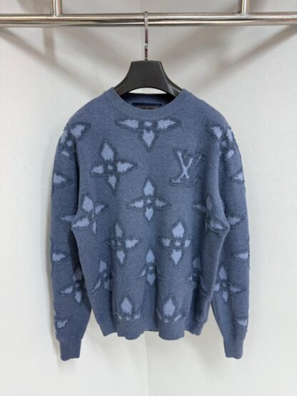Replica Louis Vuitton Men's Textured Cotton Crewneck Sweatshirt #4127