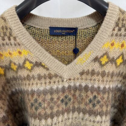  Louis Vuitton Mohair Blend Fair Isle Pullover 1AGJTM #4134 - Image 5