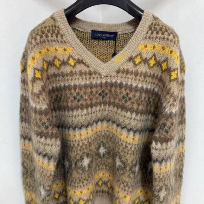  Louis Vuitton Mohair Blend Fair Isle Pullover 1AGJTM #4134 - Image 9