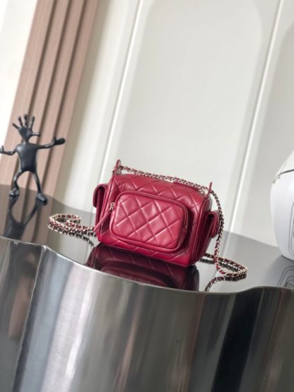REPLICA CHANEL SMALL CAMERA CASE BURGUNDY #4047 - Image 3