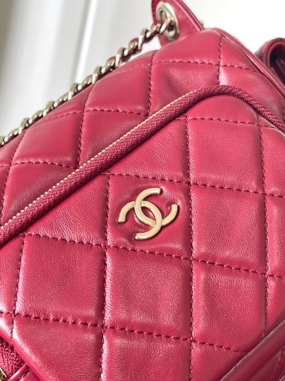 REPLICA CHANEL SMALL CAMERA CASE BURGUNDY #4047 - Image 5