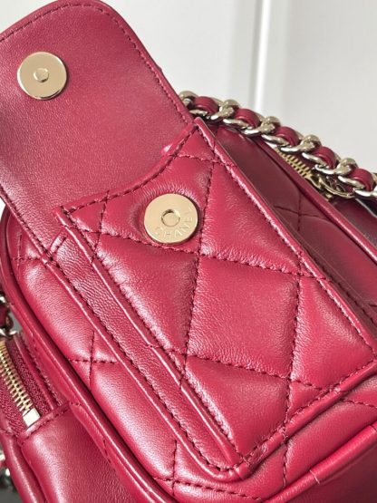 REPLICA CHANEL SMALL CAMERA CASE BURGUNDY #4047 - Image 9